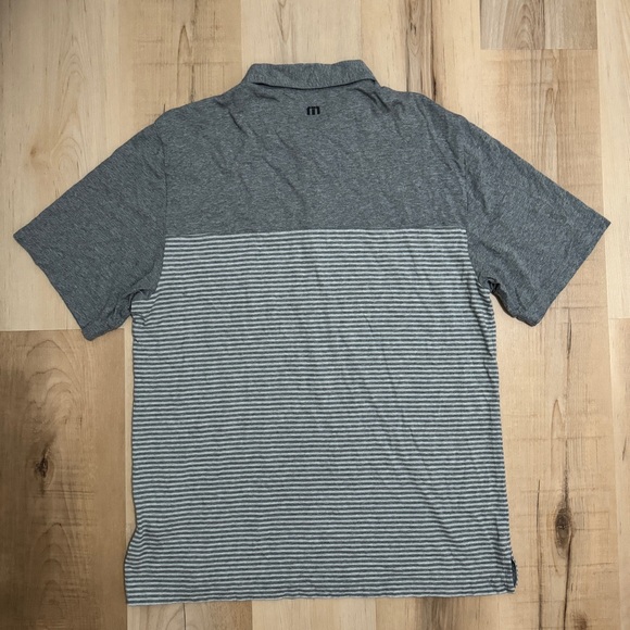 Travis Matthew Golf Polo Gray Stripes Large Short sleeve Golf Shirt - Picture 6 of 8